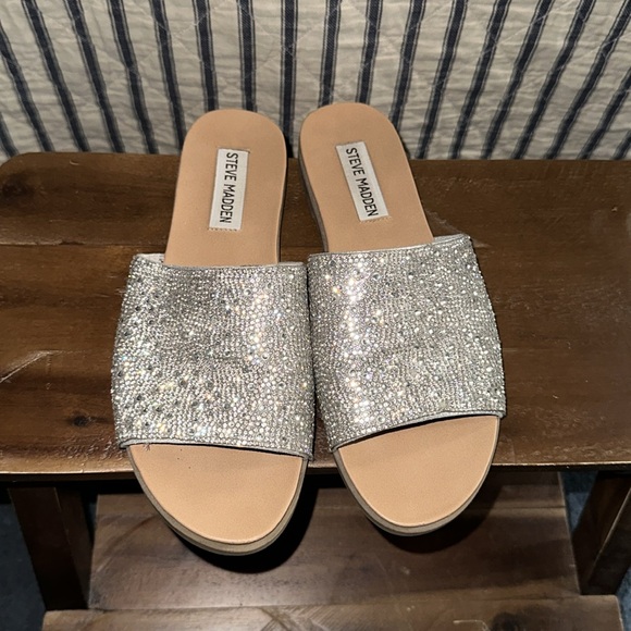 EUC Steve Madden Sierra Rhinestone sandals sz 6 1/2 worn twice - Picture 5 of 7